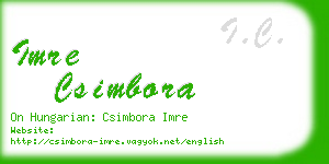 imre csimbora business card